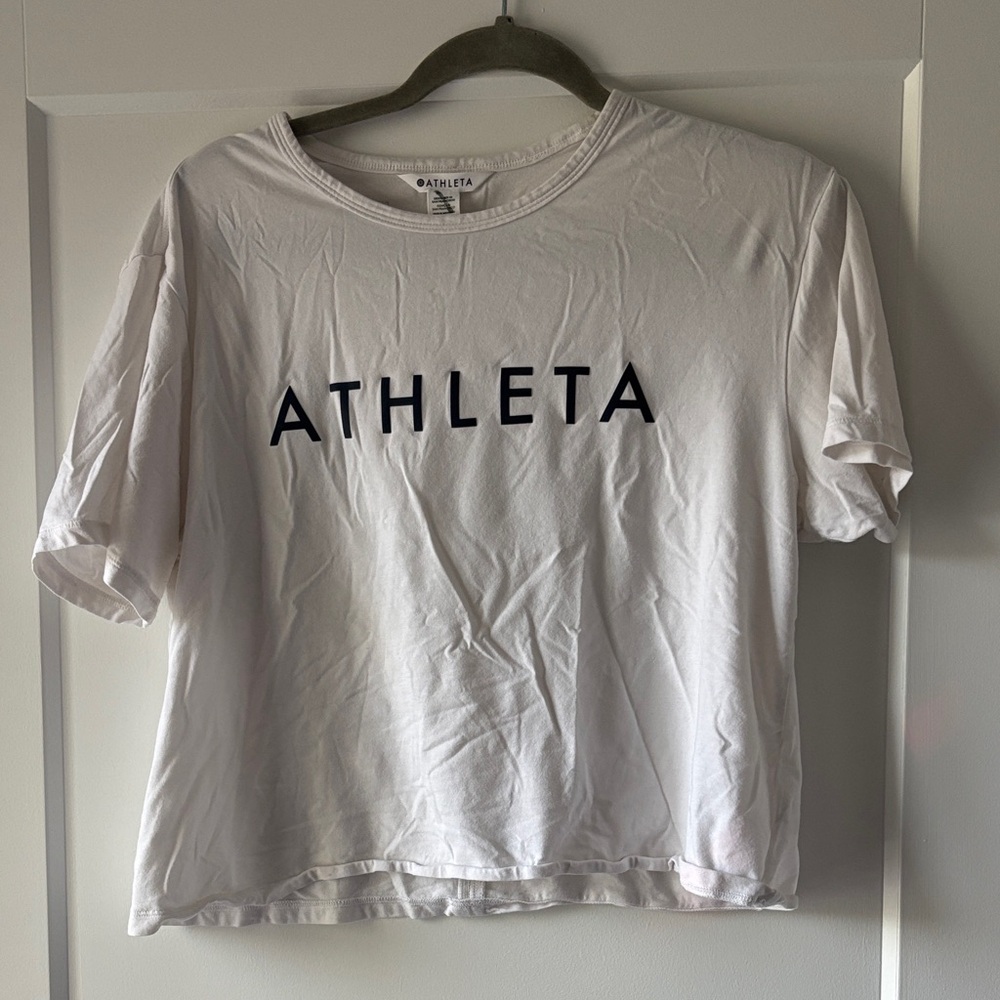 Athleta White Graphic Tshirt